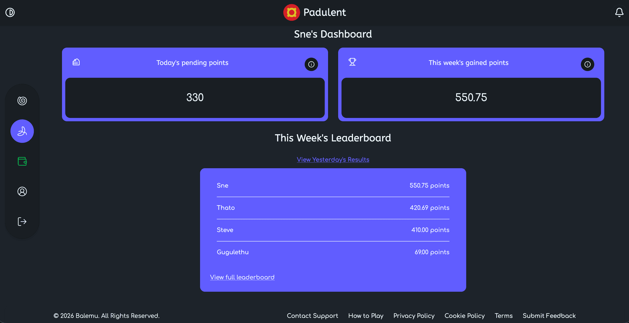 overview page